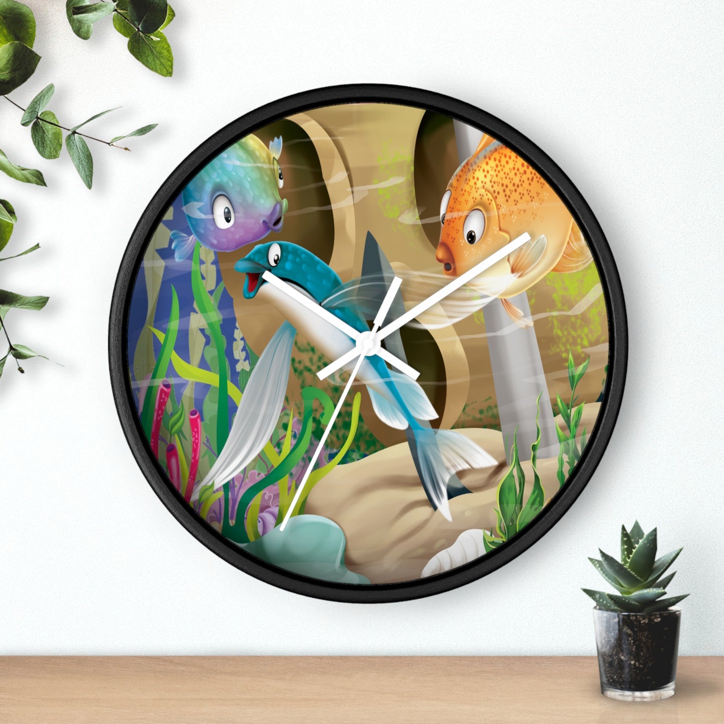 Finley The Flying Fish Wall Clock