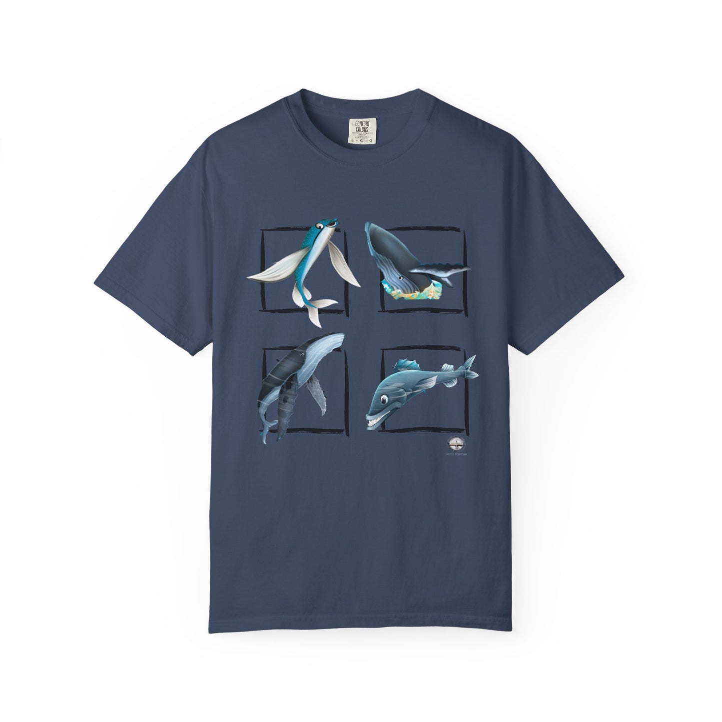 Ocean-Inspired Unisex Garment-Dyed T-Shirt, Whale Art Tee, Beachwear, Summer Gift, Eco-Friendly Apparel, Sea Life T-Shirt