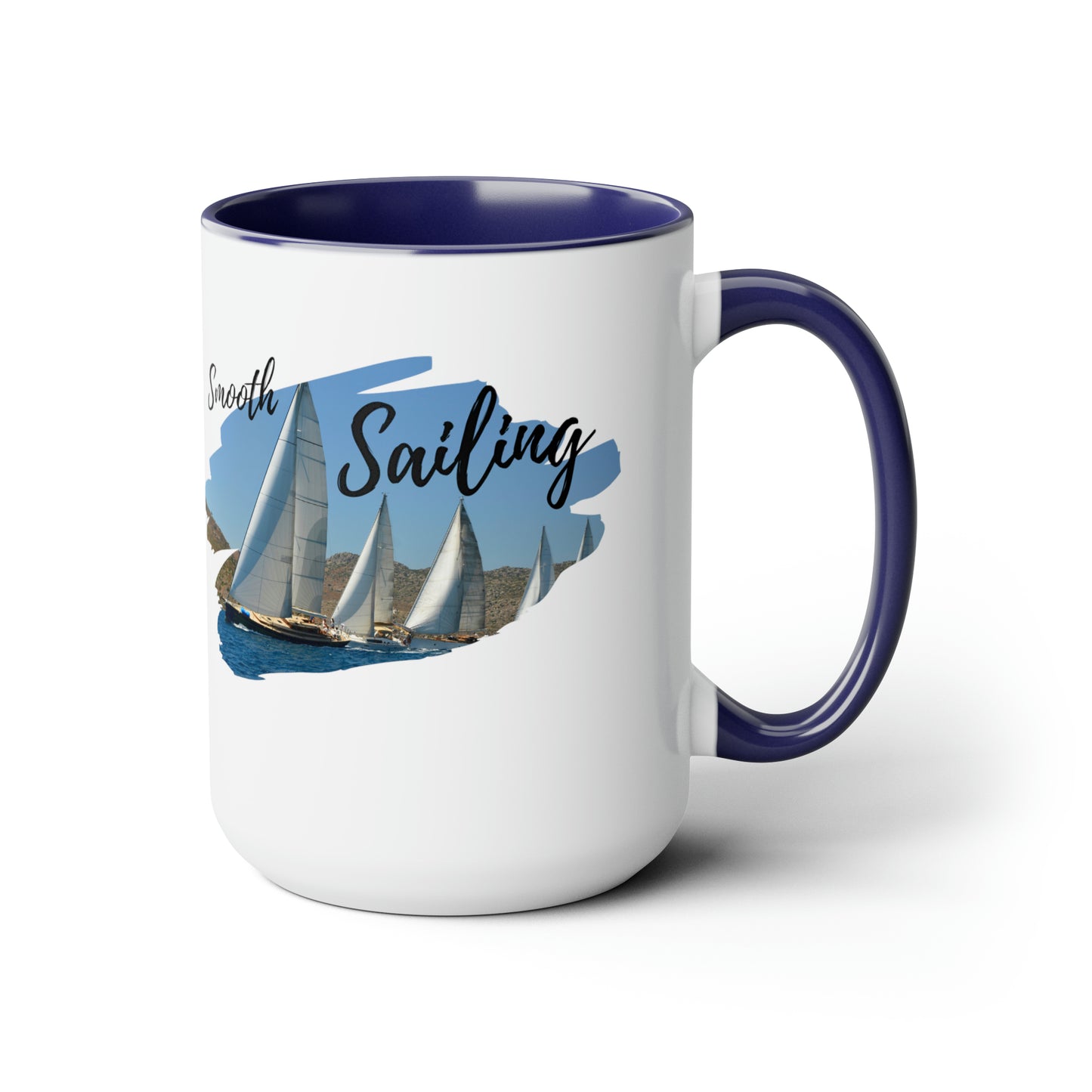 Sailing Two-Tone Coffee Mugs, 15oz