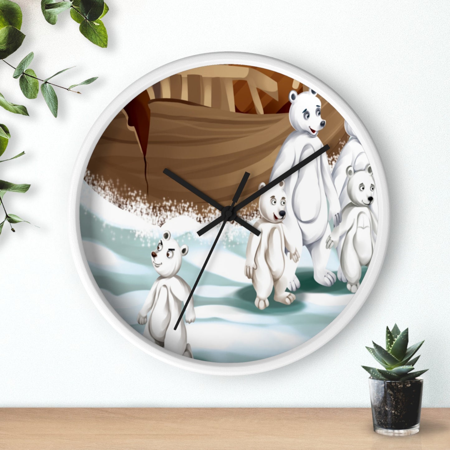 Poro The Polar Bear Wall Clock