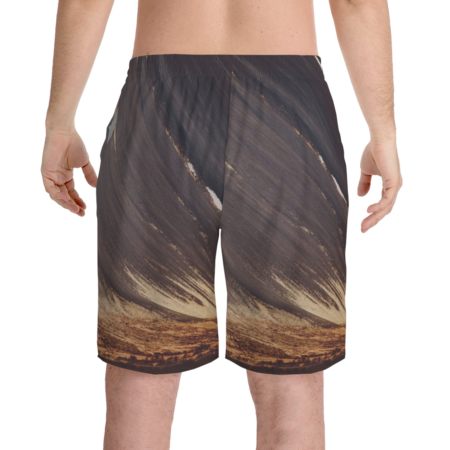 Exotic Print Men's Elastic Beach Shorts (AOP)