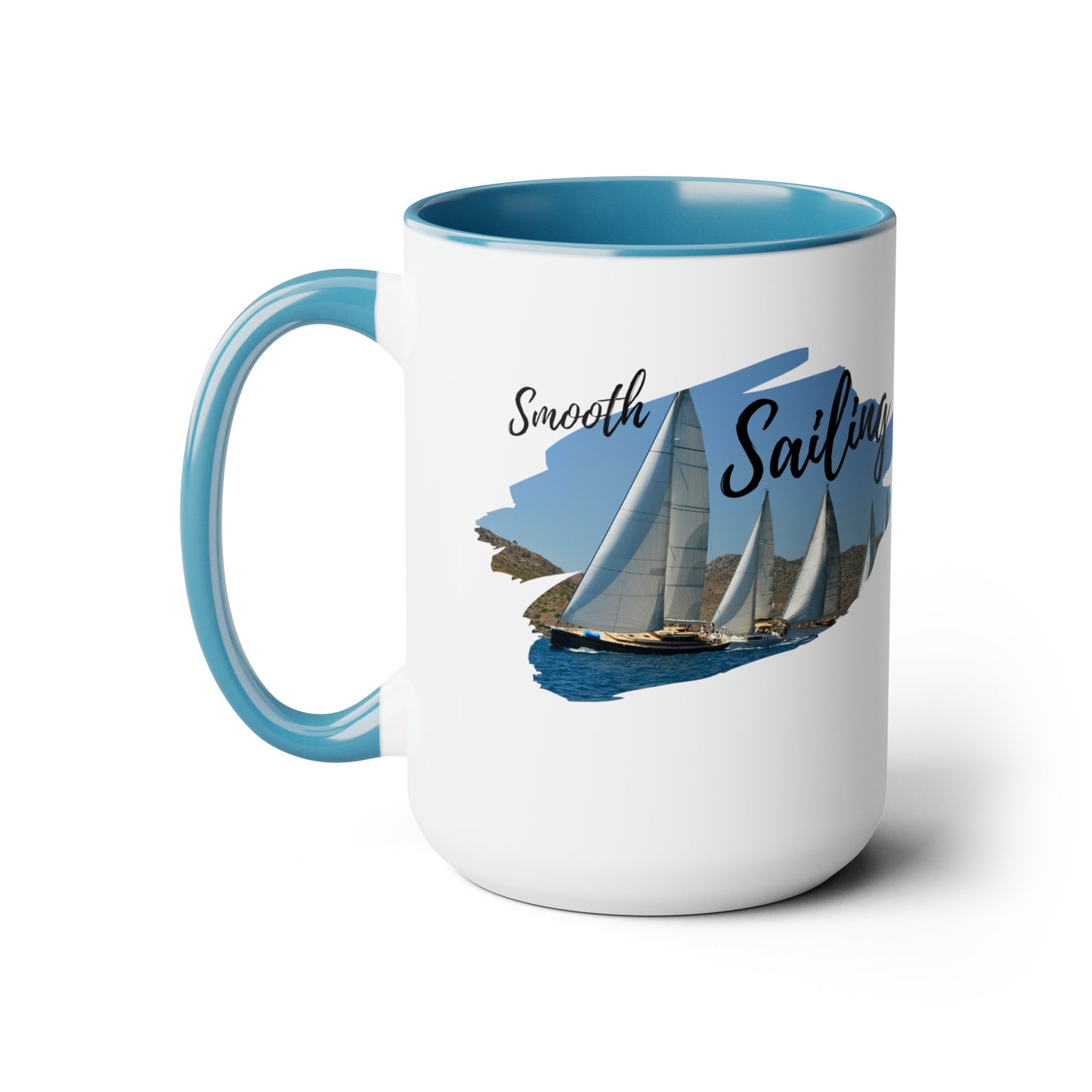 Sailing Two-Tone Coffee Mugs, 15oz