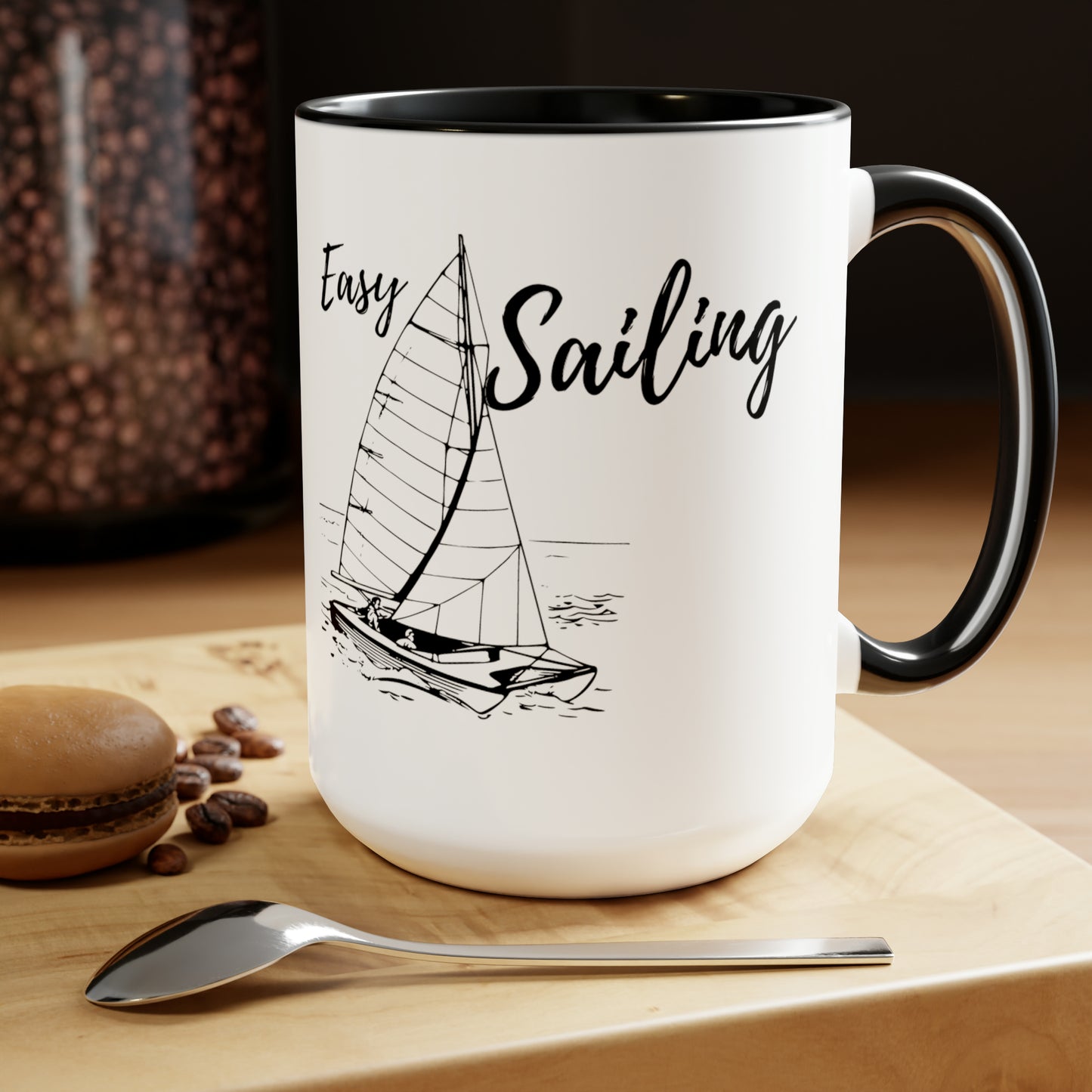 Sailing Two-Tone Coffee Mugs, 15oz