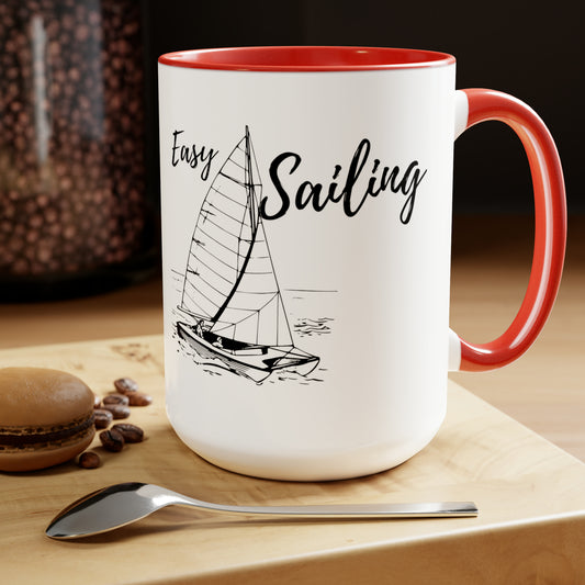 Sailing Two-Tone Coffee Mugs, 15oz