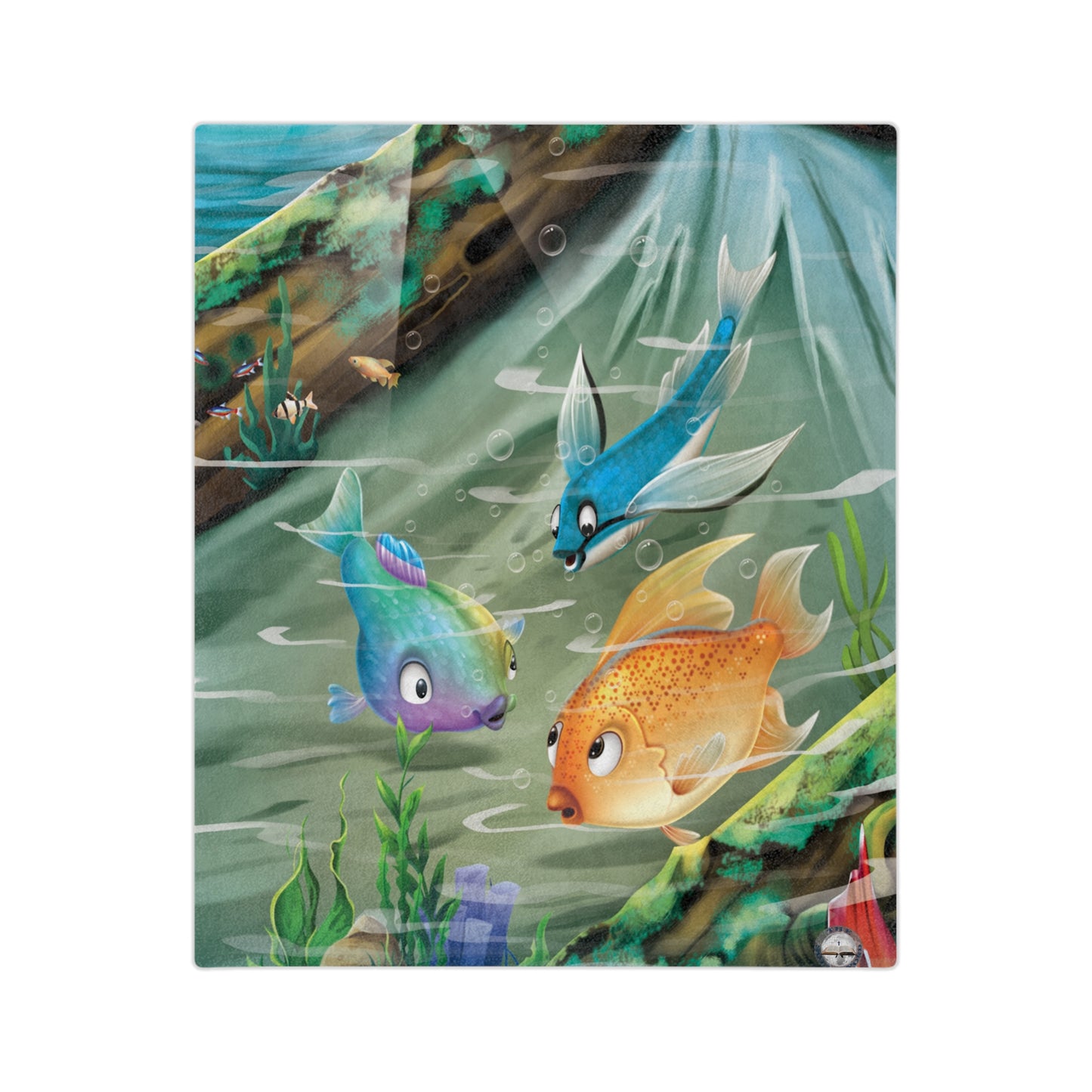 Finley The Flying Fish Velveteen Minky Blanket