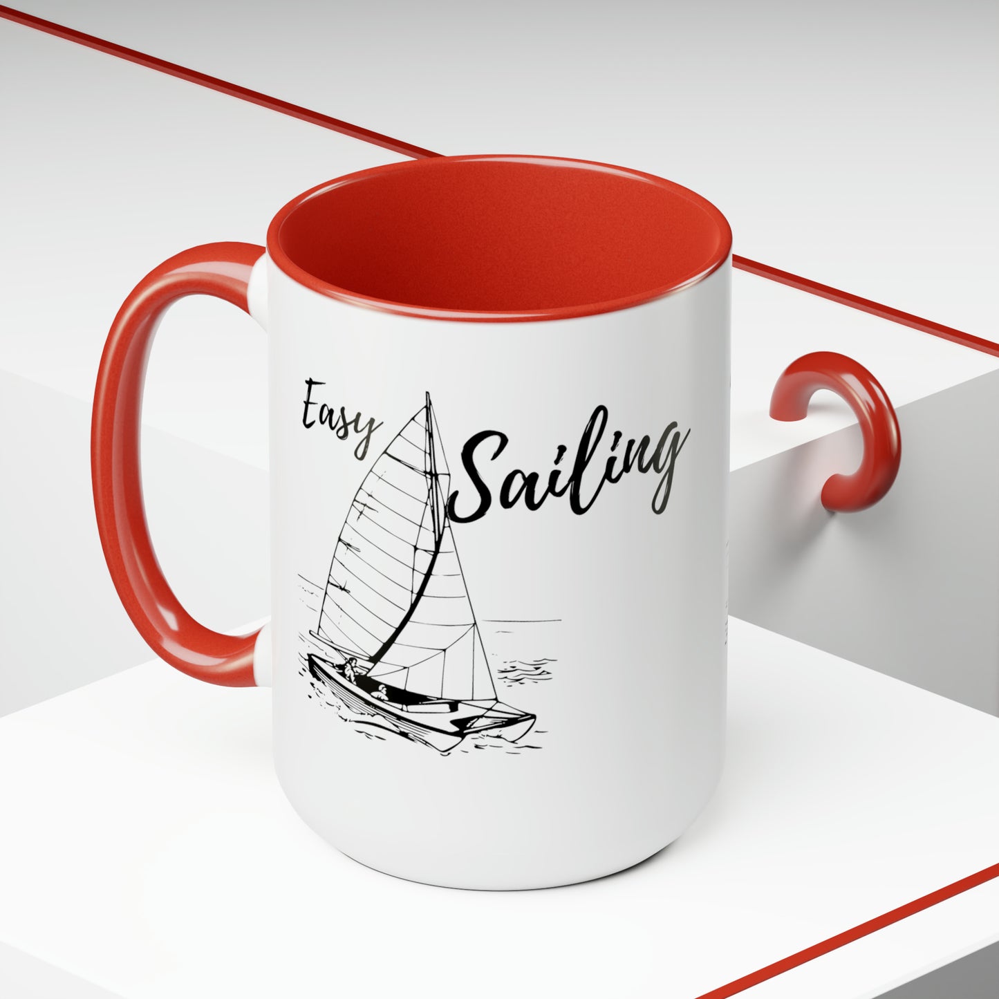 Sailing Two-Tone Coffee Mugs, 15oz