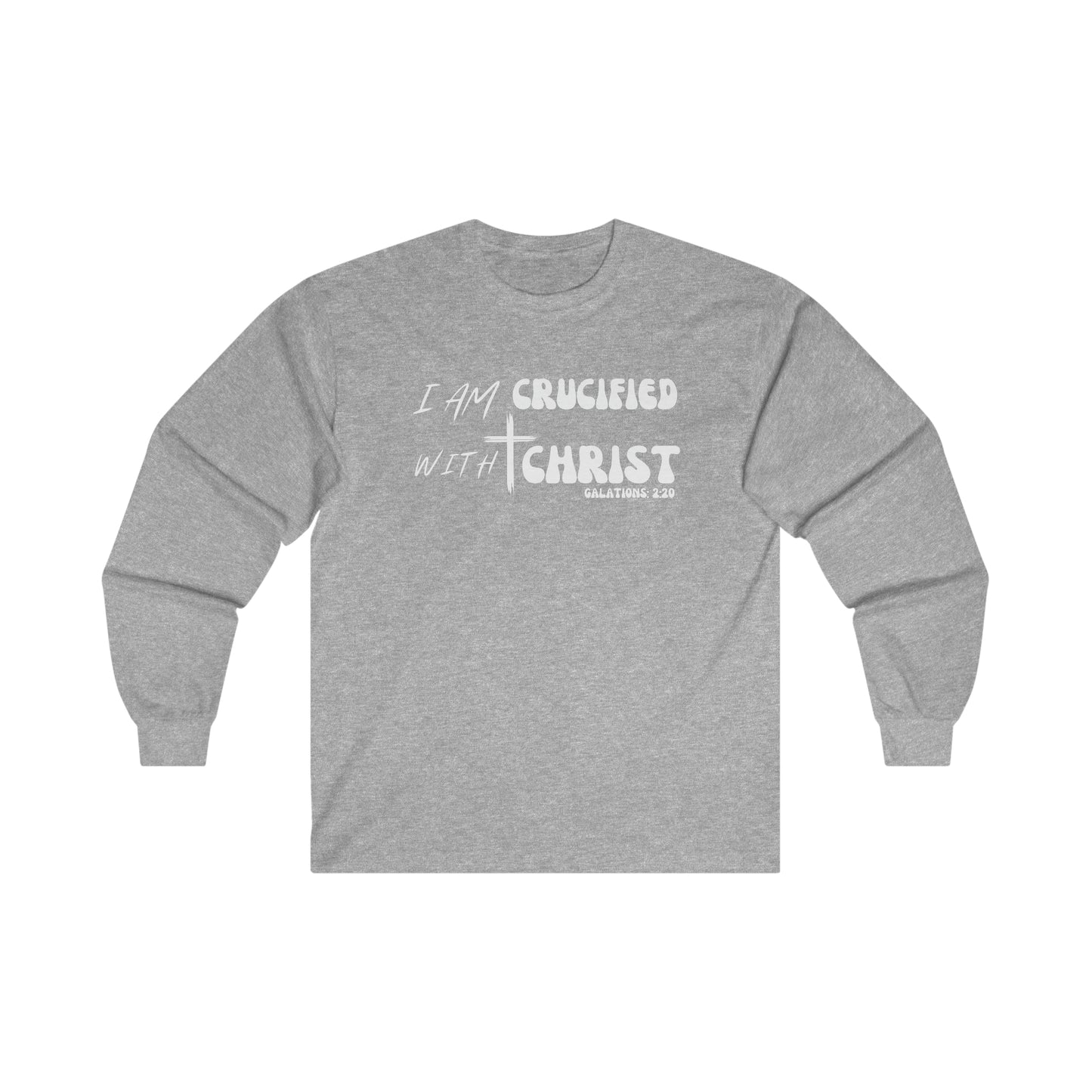 Christian Wear 'I Am Crucified with Christ' Ultra Cotton Long Sleeve Tee