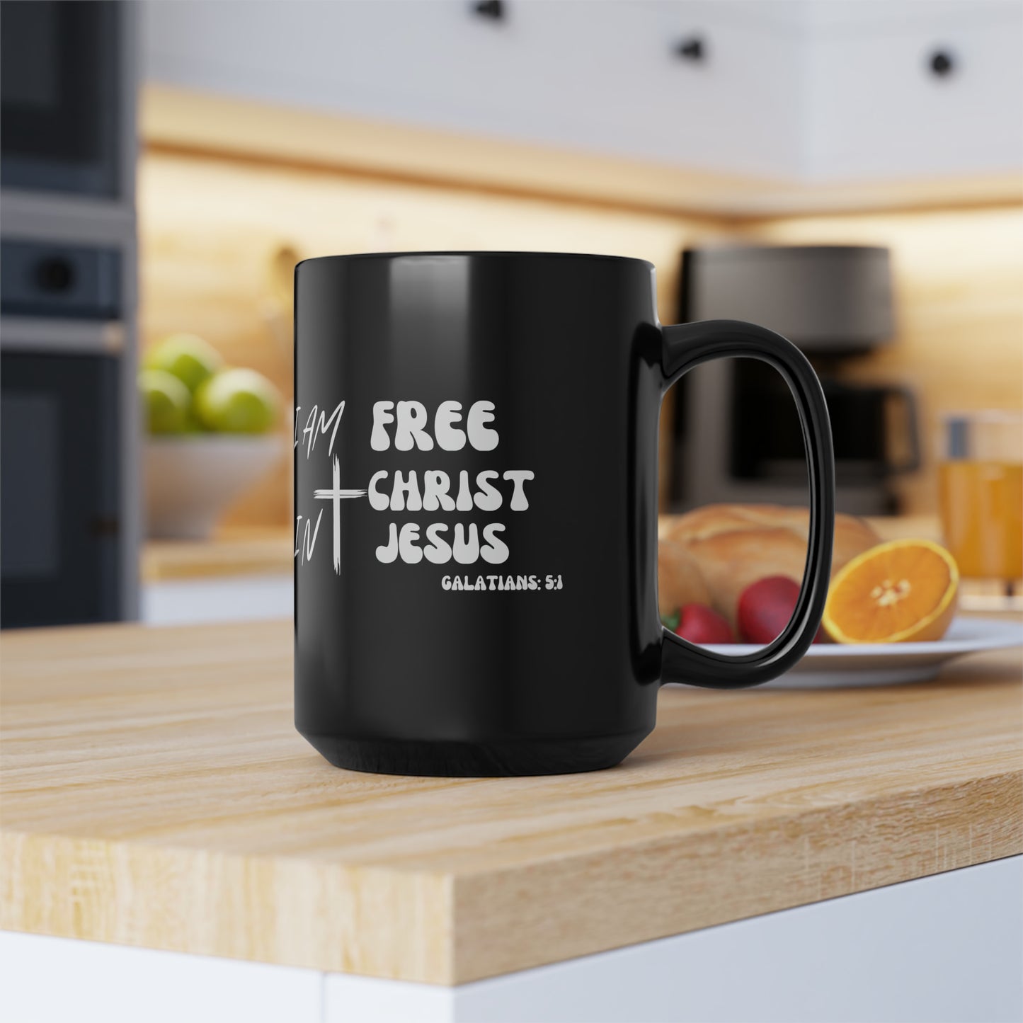 Christian Wear Black Mug, 15oz