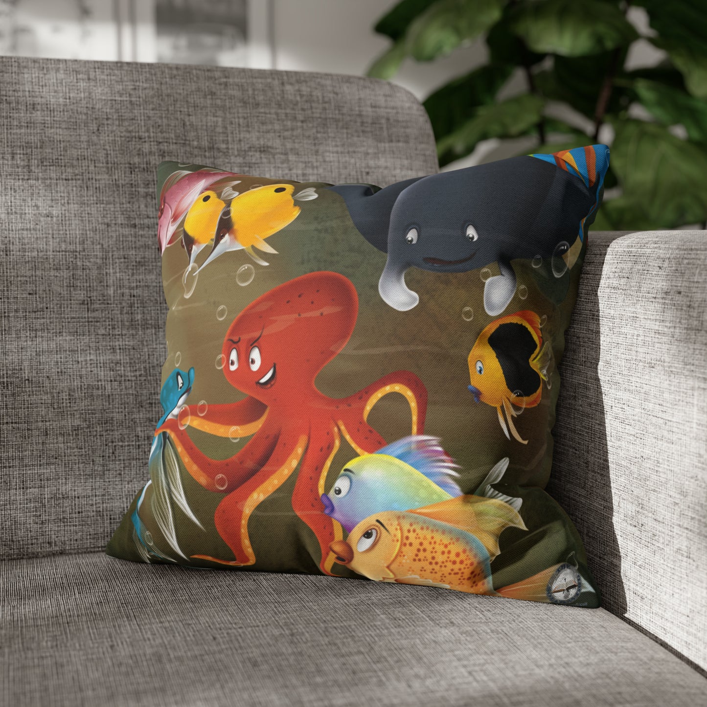 Finley The Flying Fish Spun Polyester Square Pillow Case