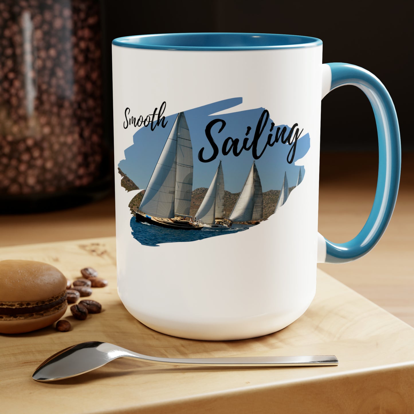 Sailing Two-Tone Coffee Mugs, 15oz