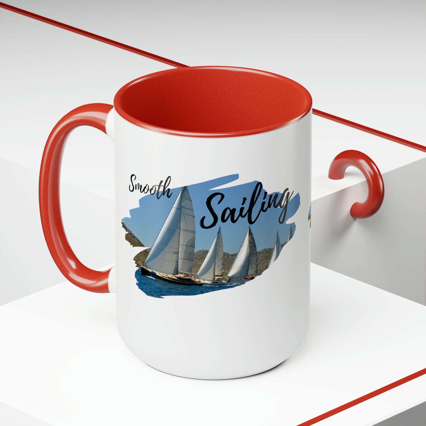 Sailing Two-Tone Coffee Mugs, 15oz