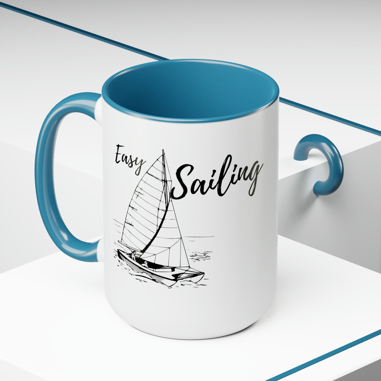 Sailing Two-Tone Coffee Mugs, 15oz