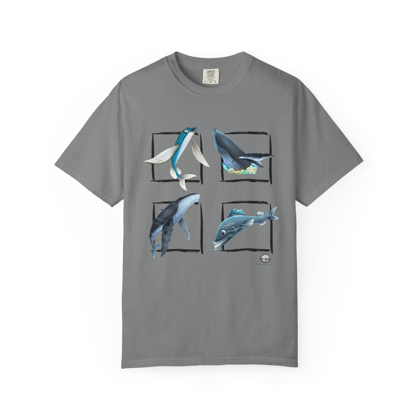 Ocean-Inspired Unisex Garment-Dyed T-Shirt, Whale Art Tee, Beachwear, Summer Gift, Eco-Friendly Apparel, Sea Life T-Shirt