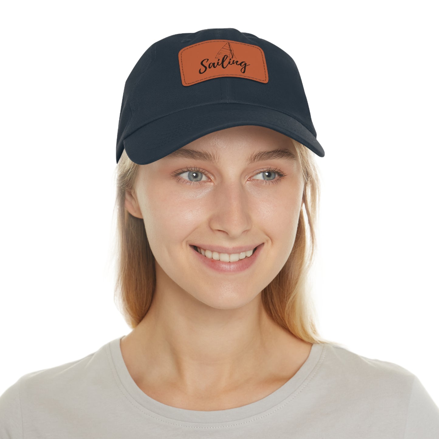 Sailing Dad Hat with Leather Patch (Rectangle)