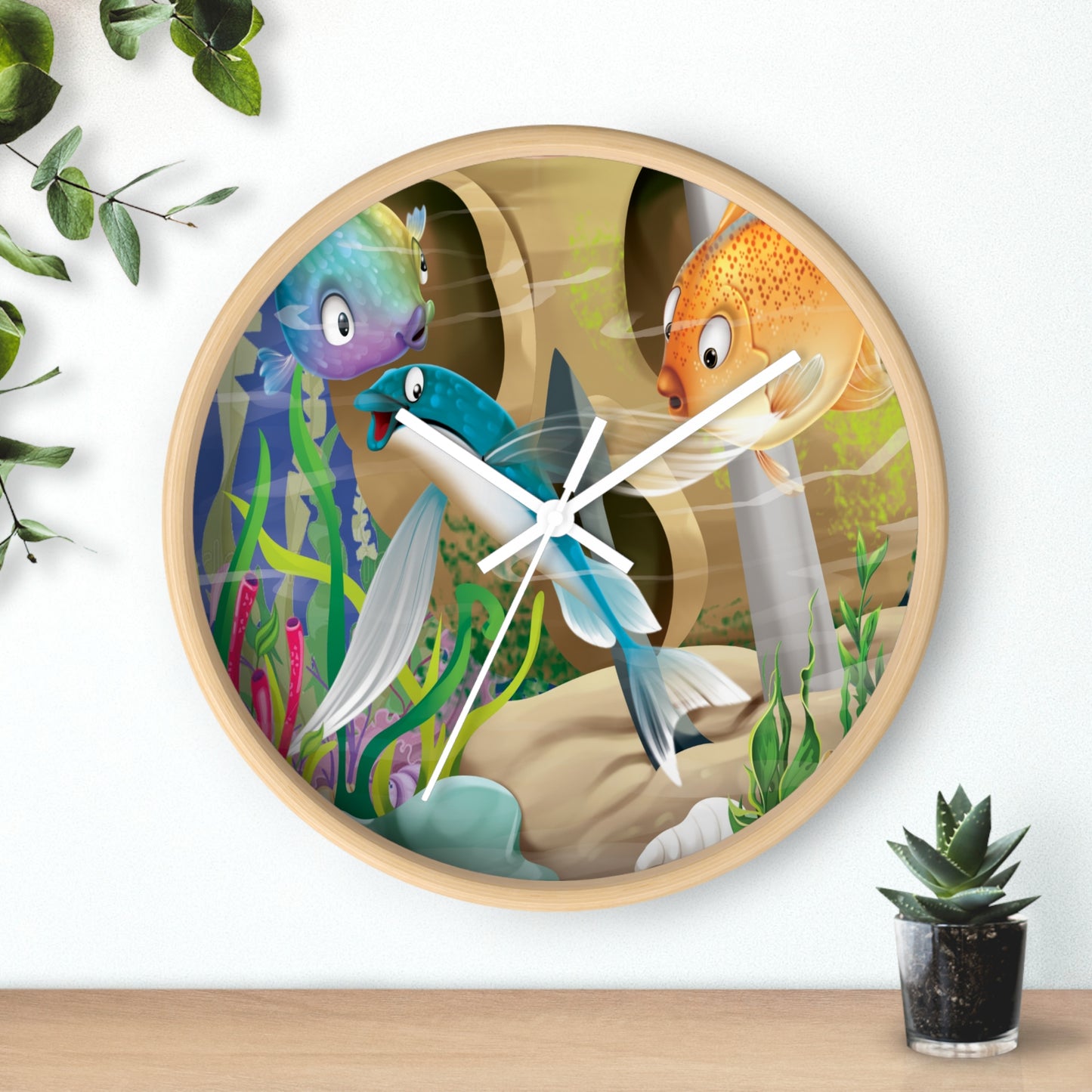 Finley The Flying Fish Wall Clock