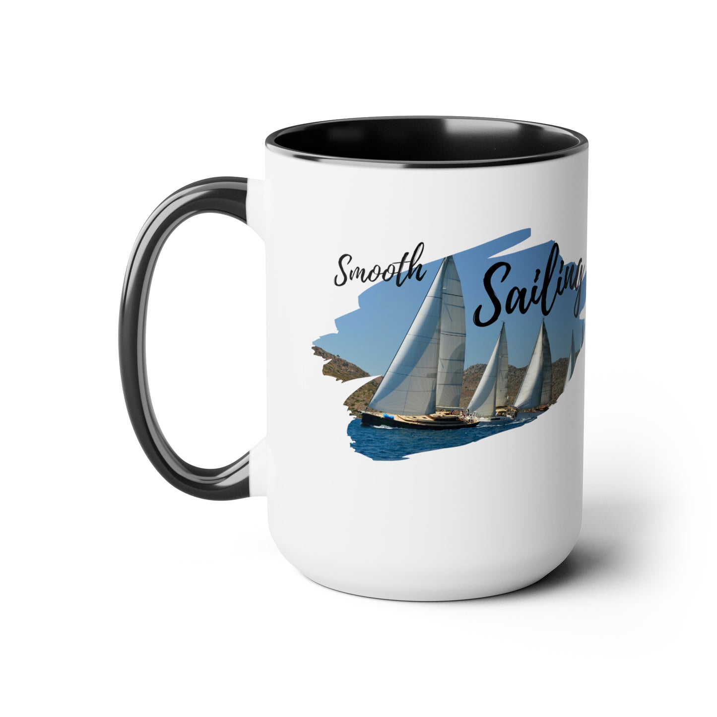 Sailing Two-Tone Coffee Mugs, 15oz