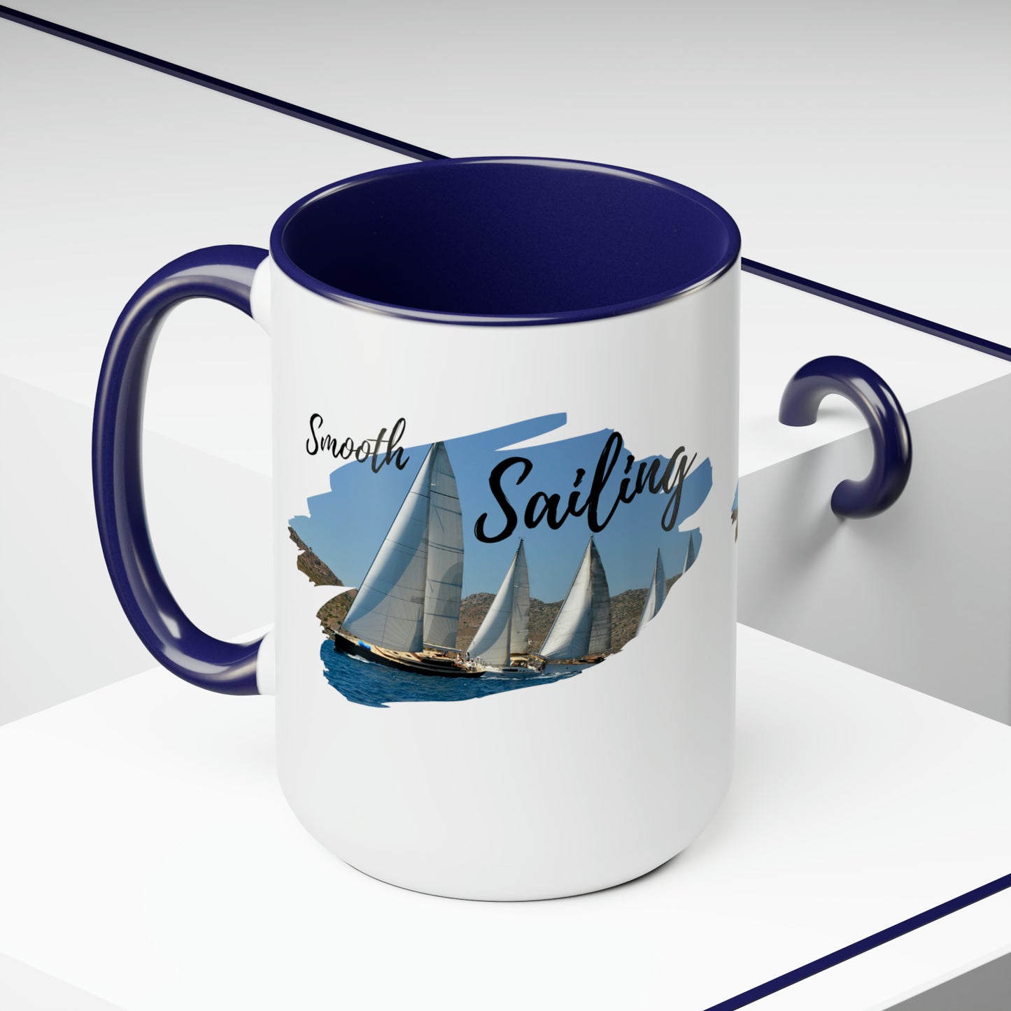 Sailing Two-Tone Coffee Mugs, 15oz