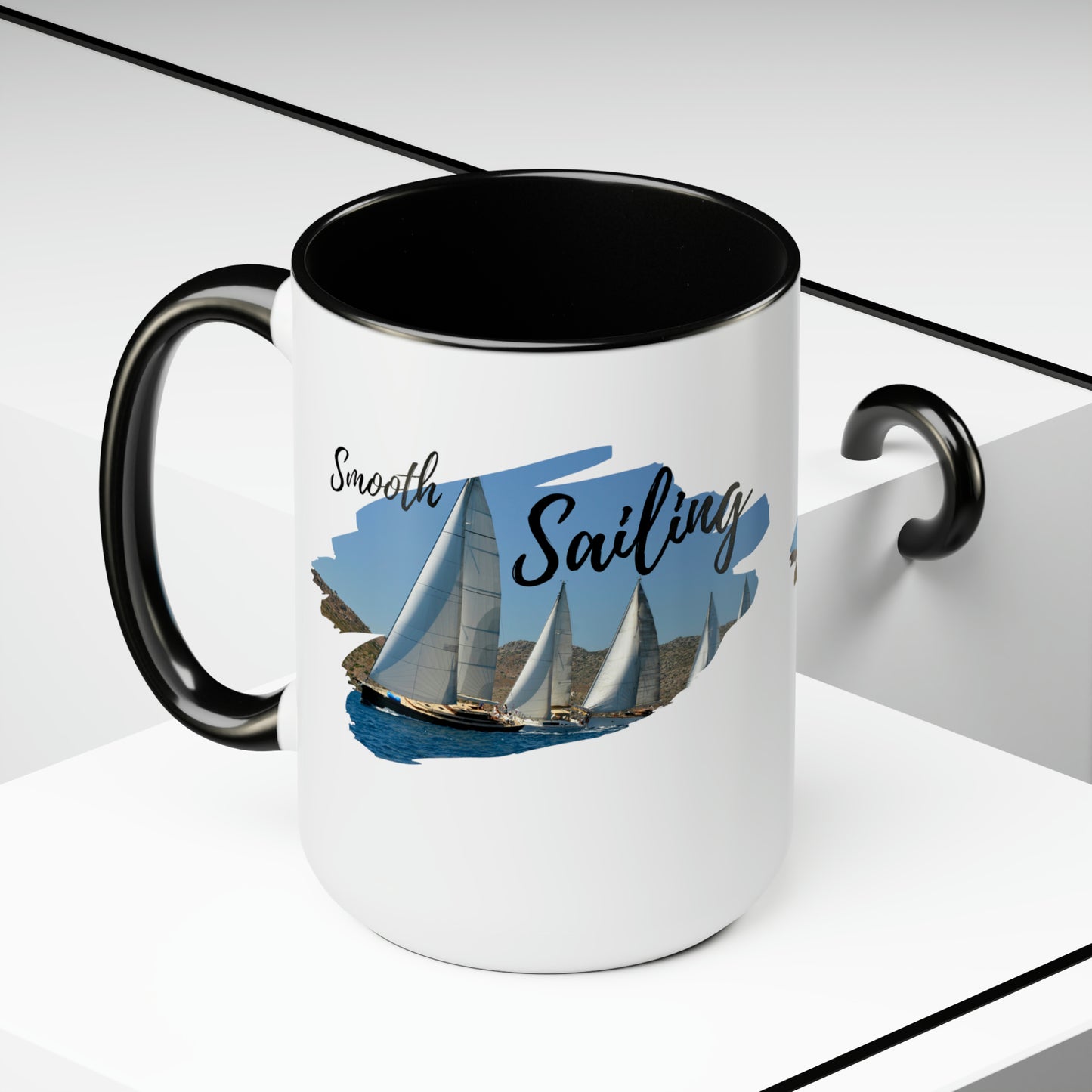 Sailing Two-Tone Coffee Mugs, 15oz