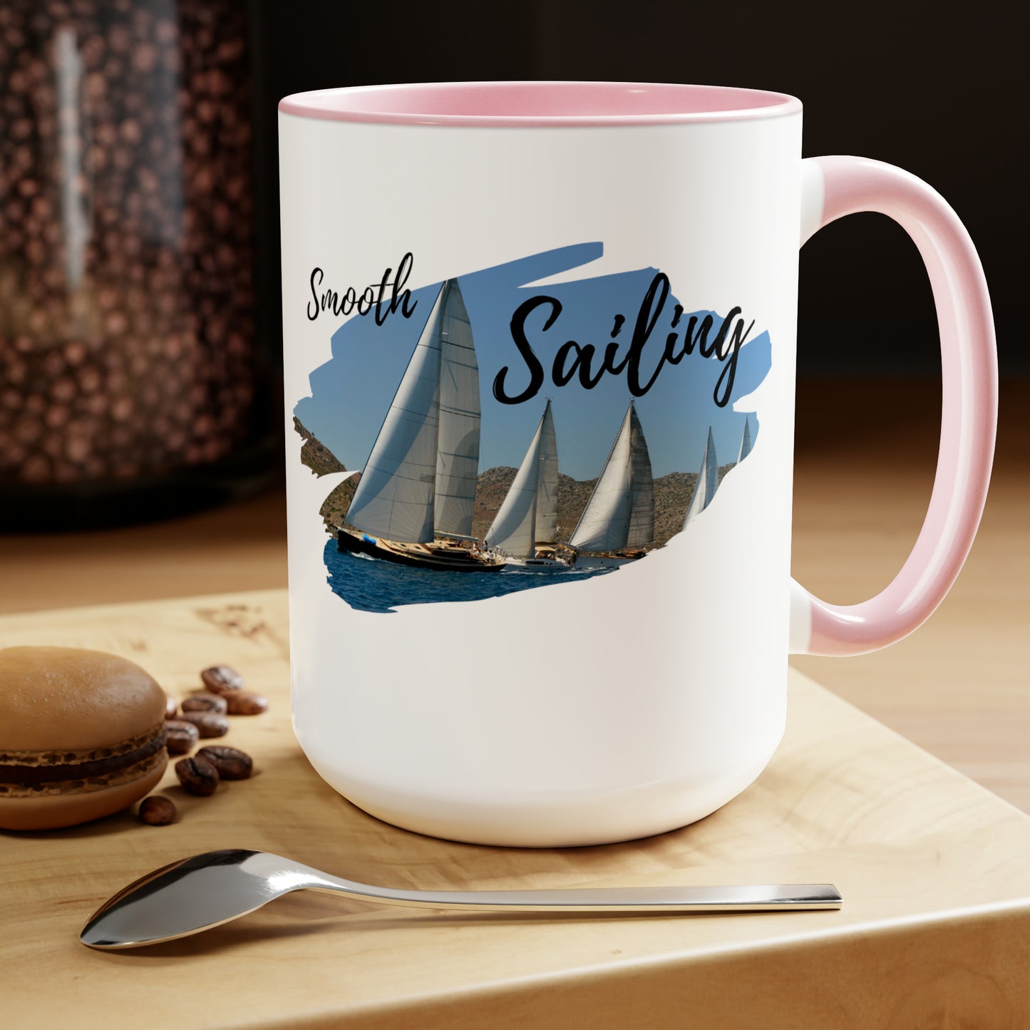 Sailing Two-Tone Coffee Mugs, 15oz