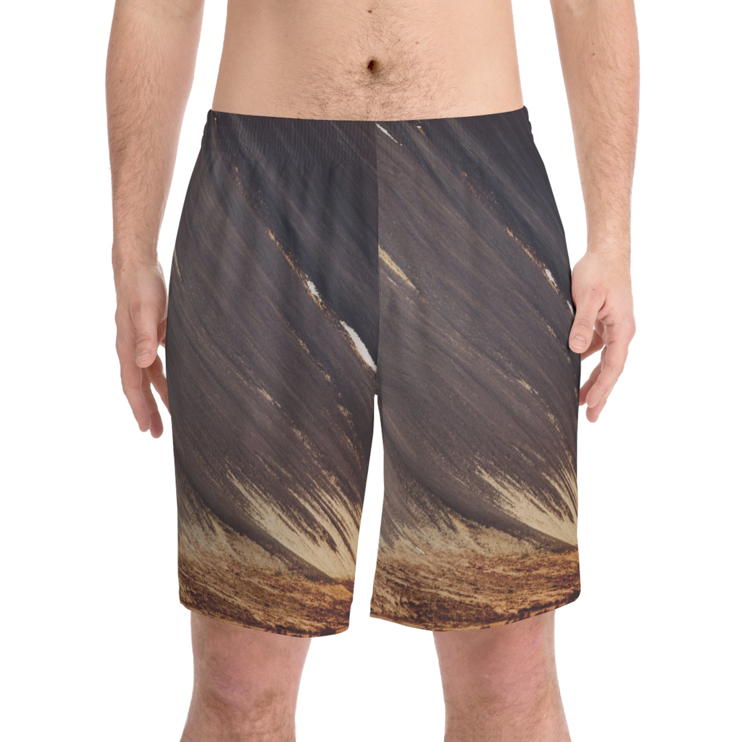 Exotic Print Men's Elastic Beach Shorts (AOP)