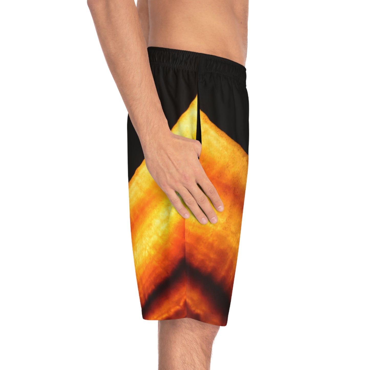 Exotic Print Men's Elastic Beach Shorts (AOP)