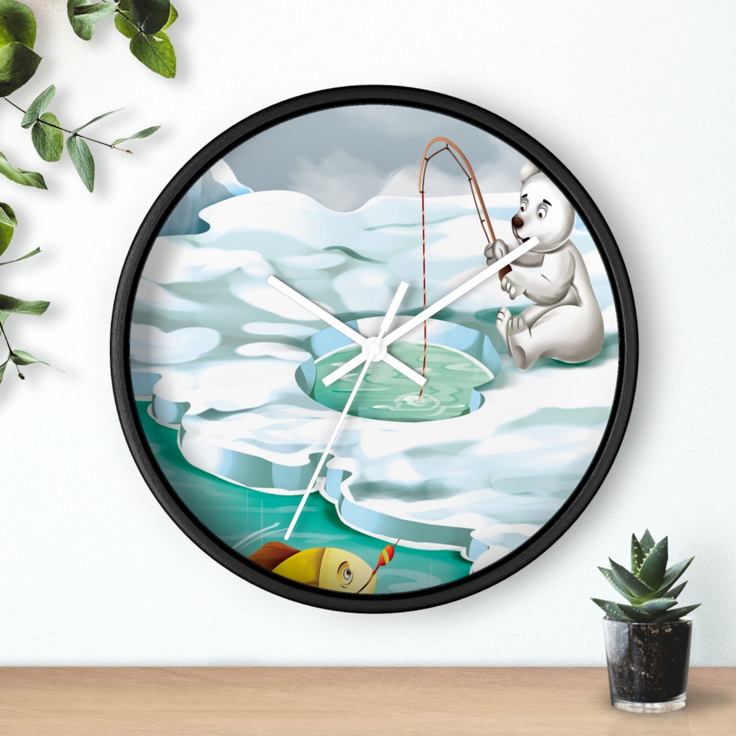 Poro The Polar Bear Wall Clock