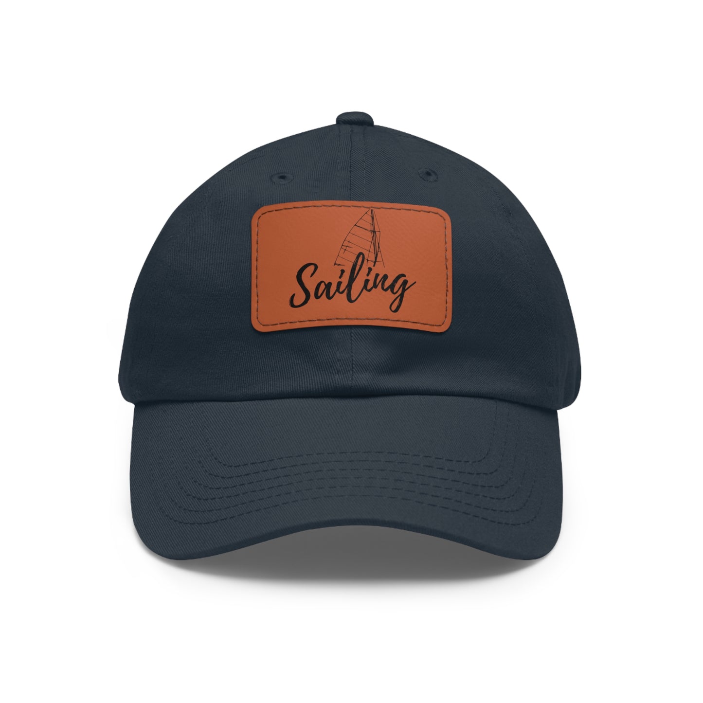 Sailing Dad Hat with Leather Patch (Rectangle)