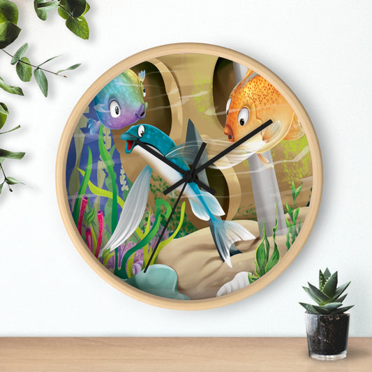 Finley The Flying Fish Wall Clock