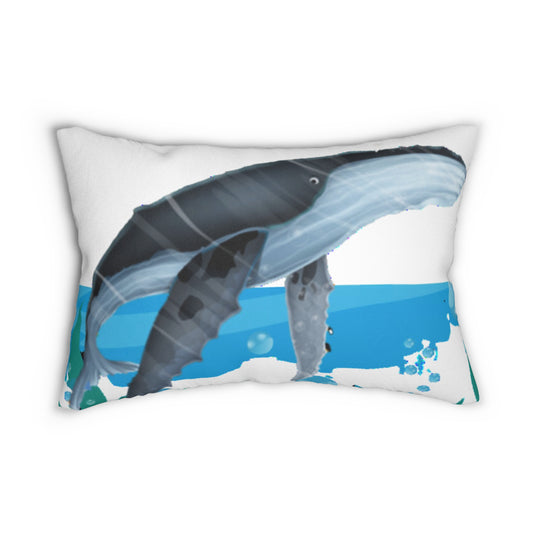 Finley the Flying Fish Spun Polyester Lumbar Pillow