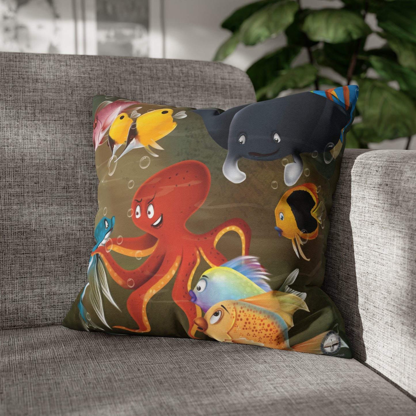 Finley The Flying Fish Spun Polyester Square Pillow Case