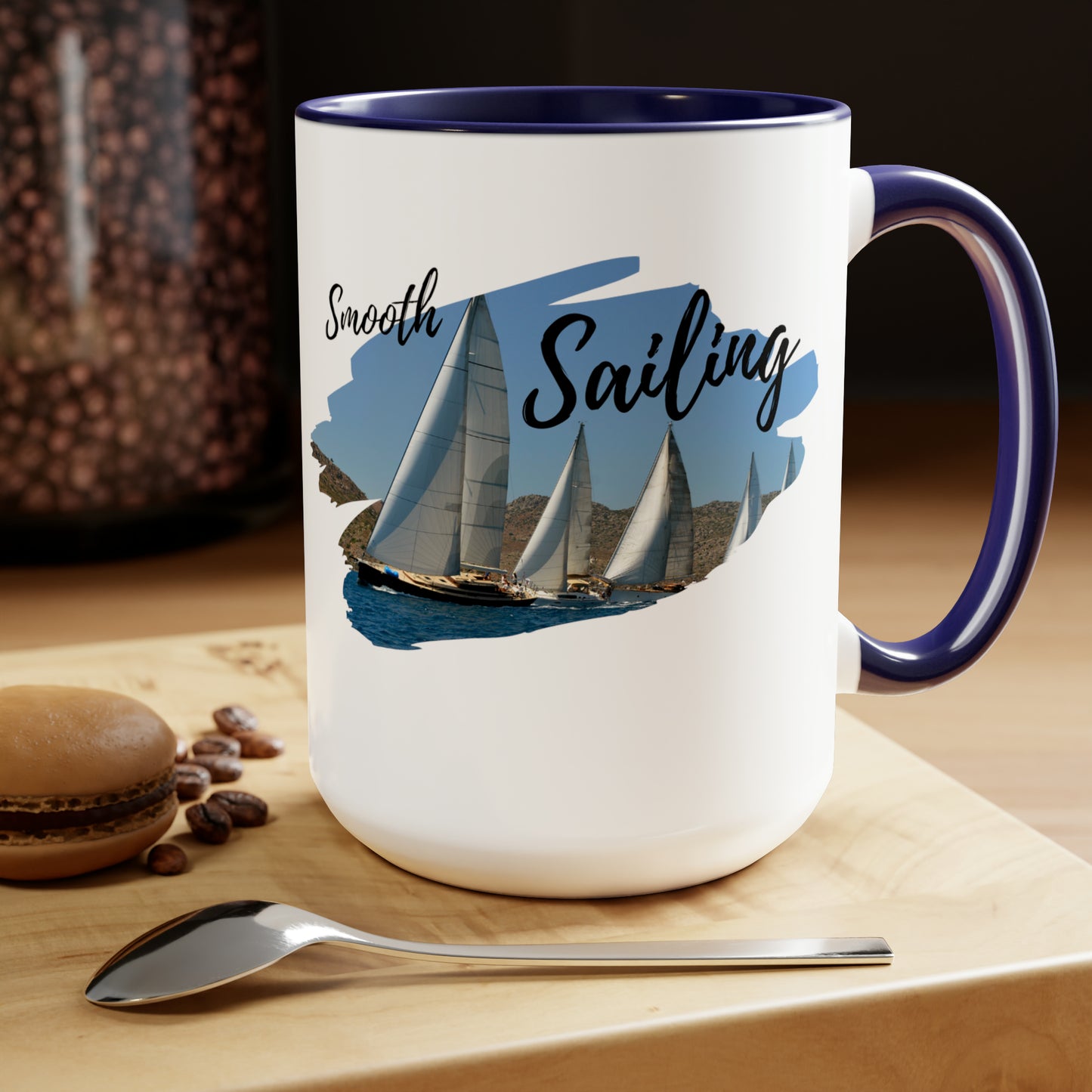 Sailing Two-Tone Coffee Mugs, 15oz