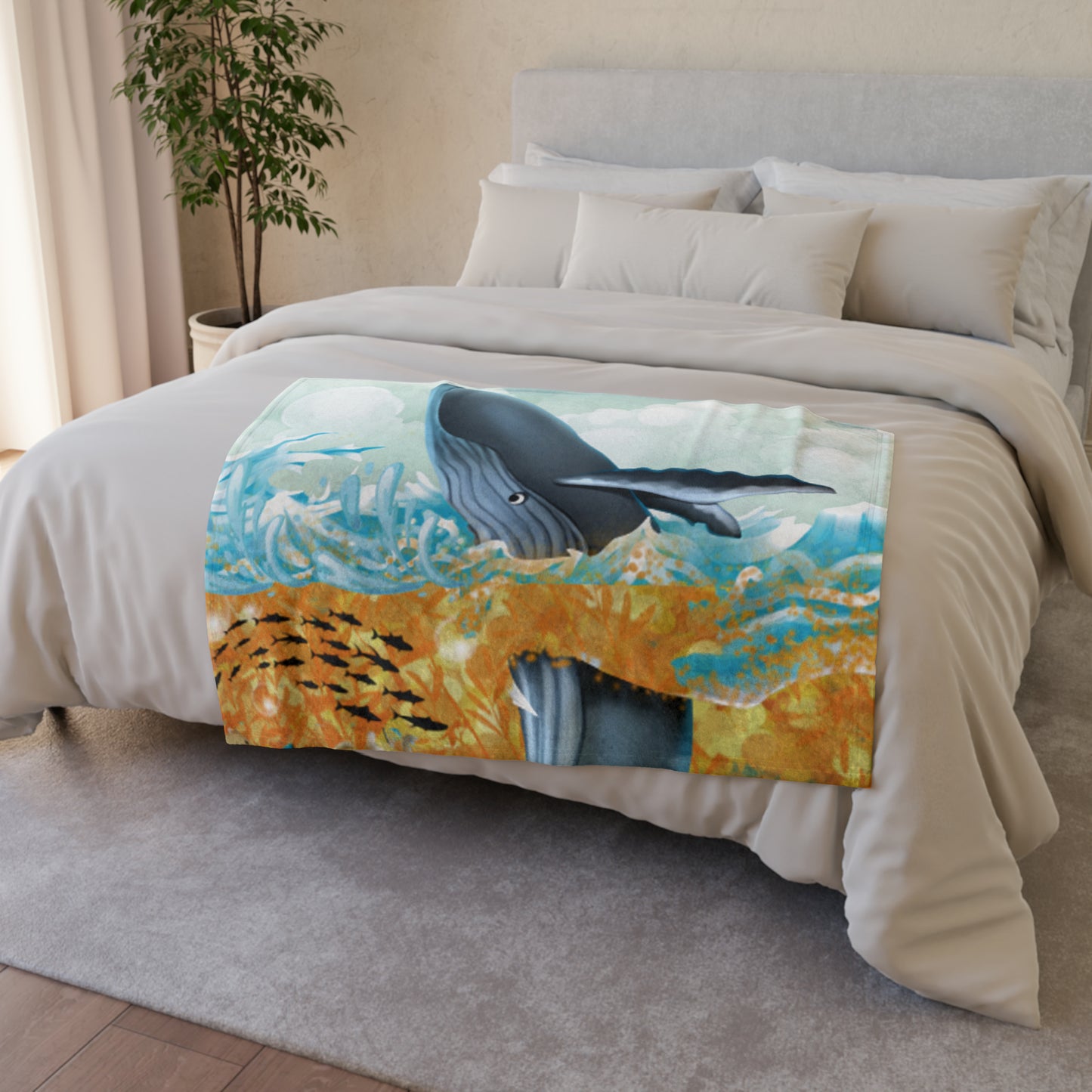 Finley the Flying Fish Soft Polyester Blanket