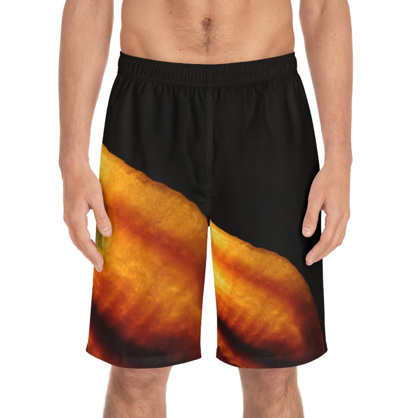 Exotic Print Men's Elastic Beach Shorts (AOP)