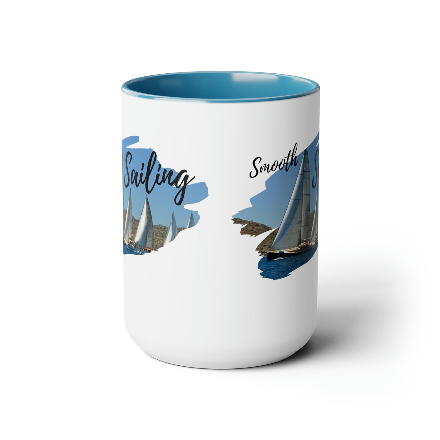 Sailing Two-Tone Coffee Mugs, 15oz