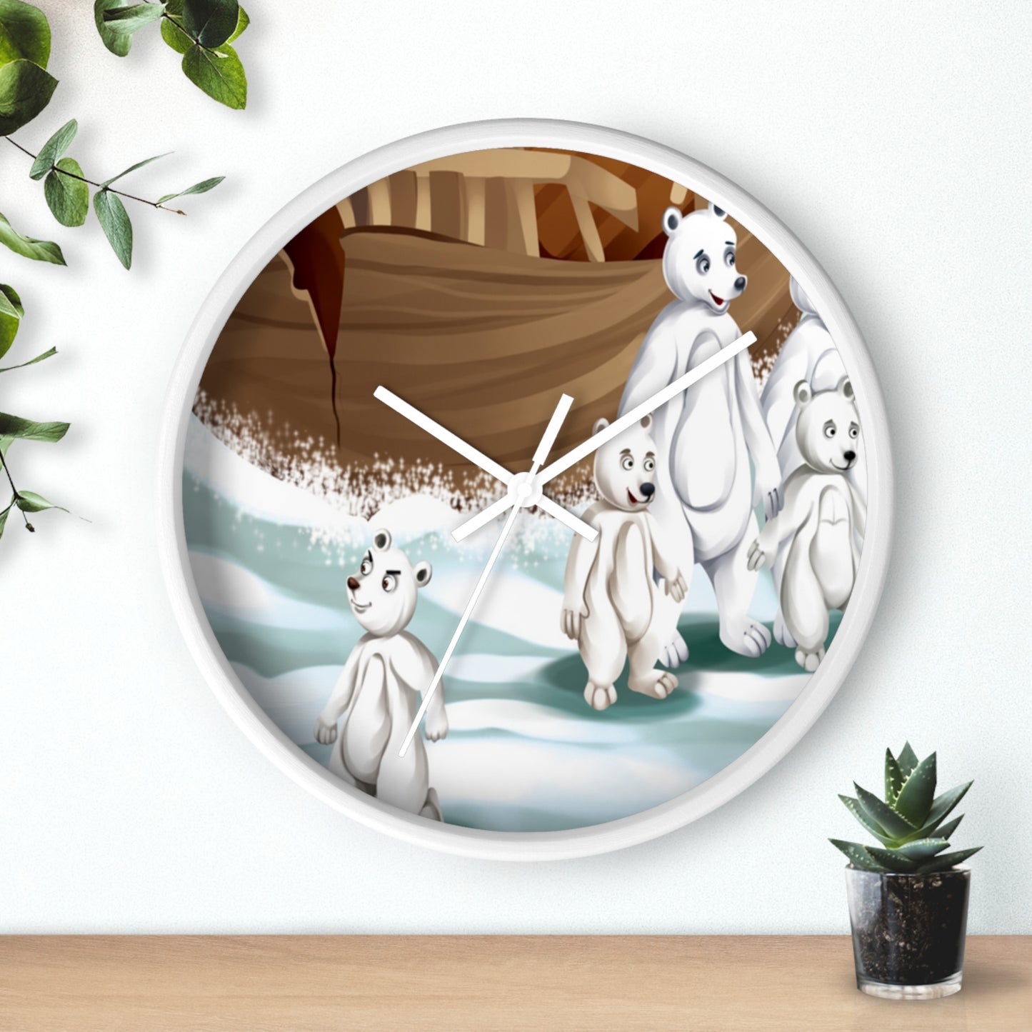 Poro The Polar Bear Wall Clock