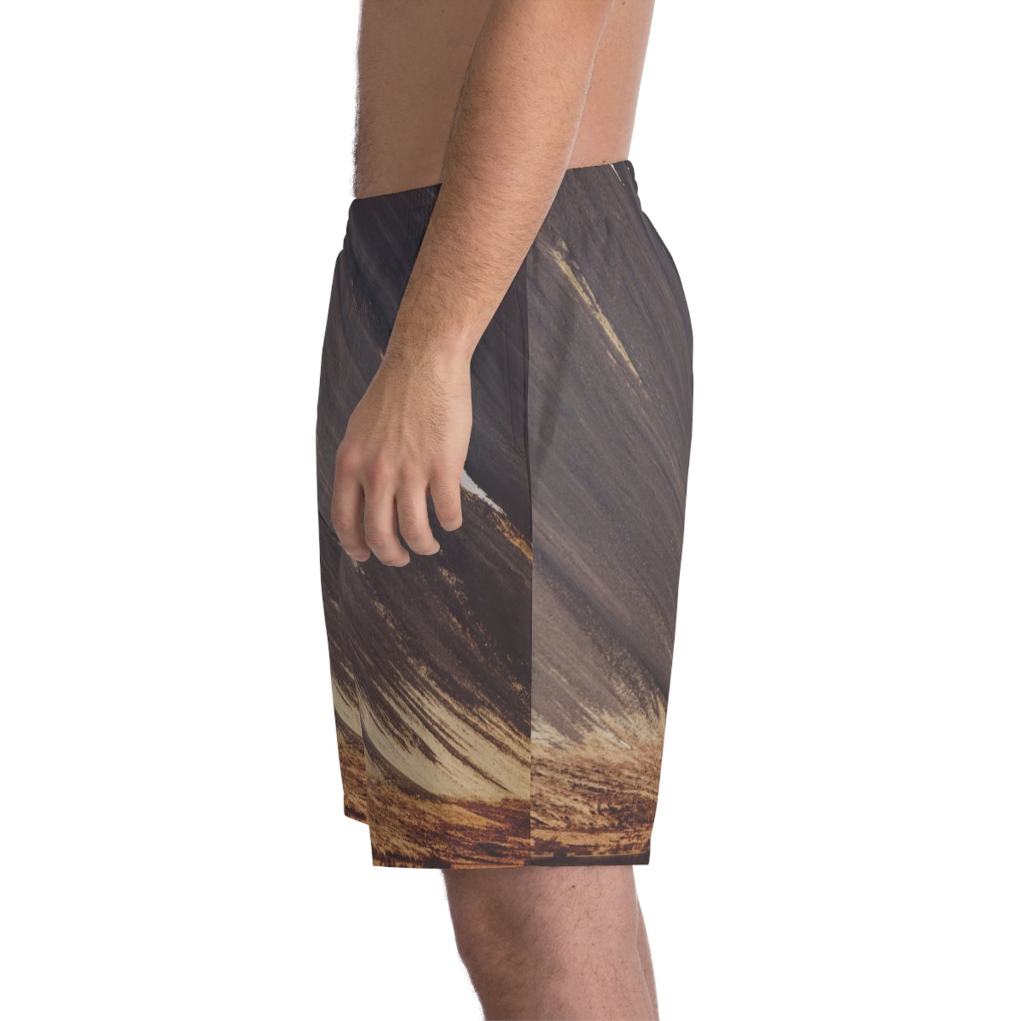 Exotic Print Men's Elastic Beach Shorts (AOP)