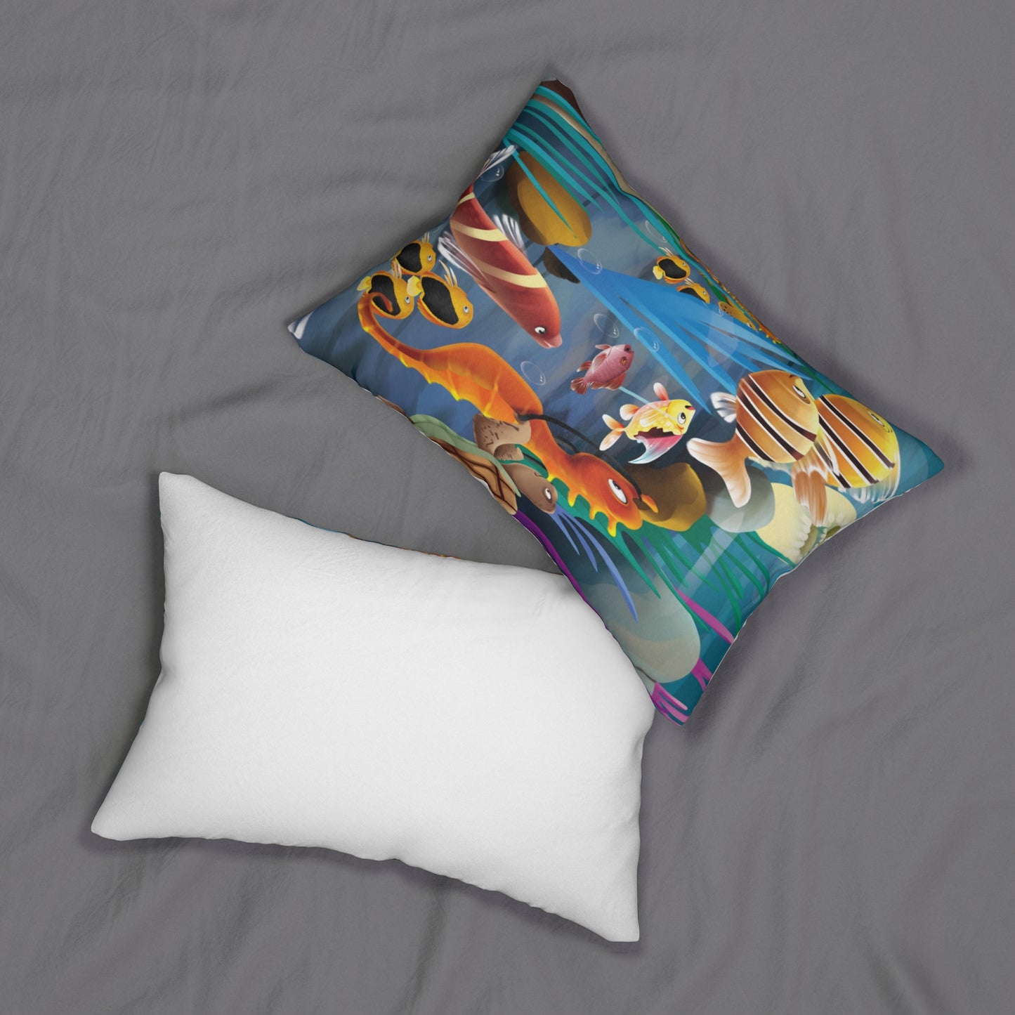 Finley the Flying Fish Spun Polyester Lumbar Pillow