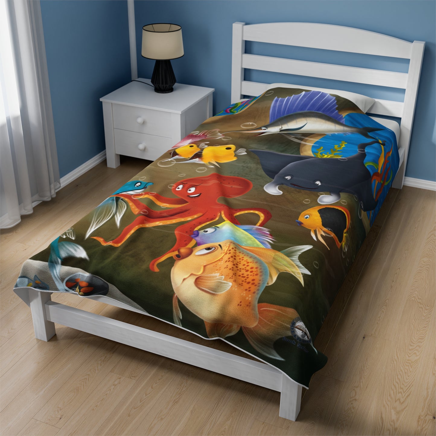 Finley The Flying Fish Velveteen Plush Blanket