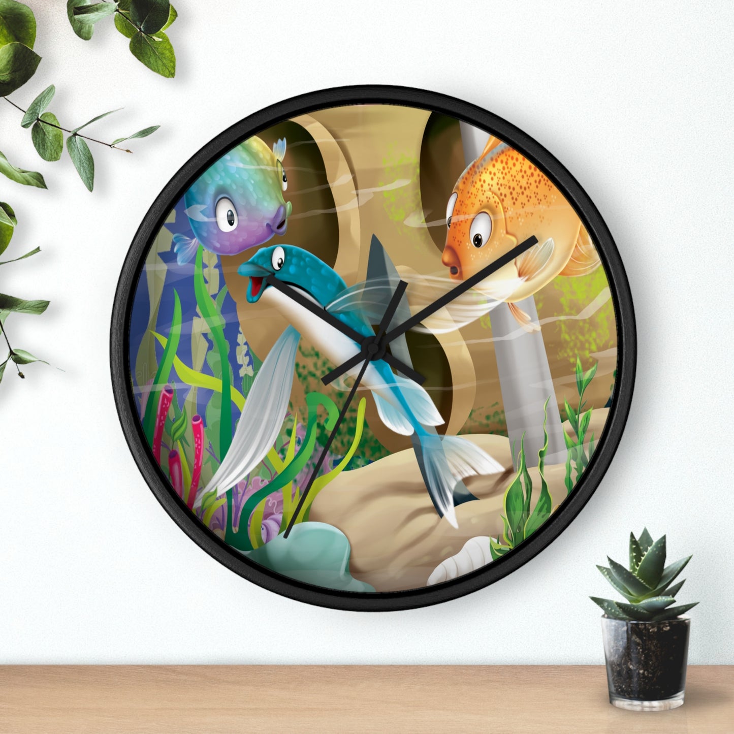 Finley The Flying Fish Wall Clock