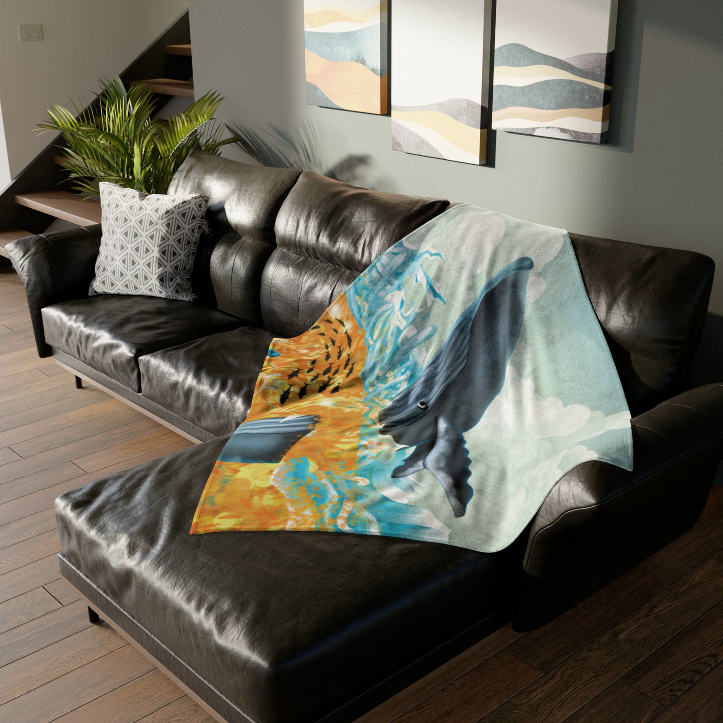 Finley the Flying Fish Soft Polyester Blanket