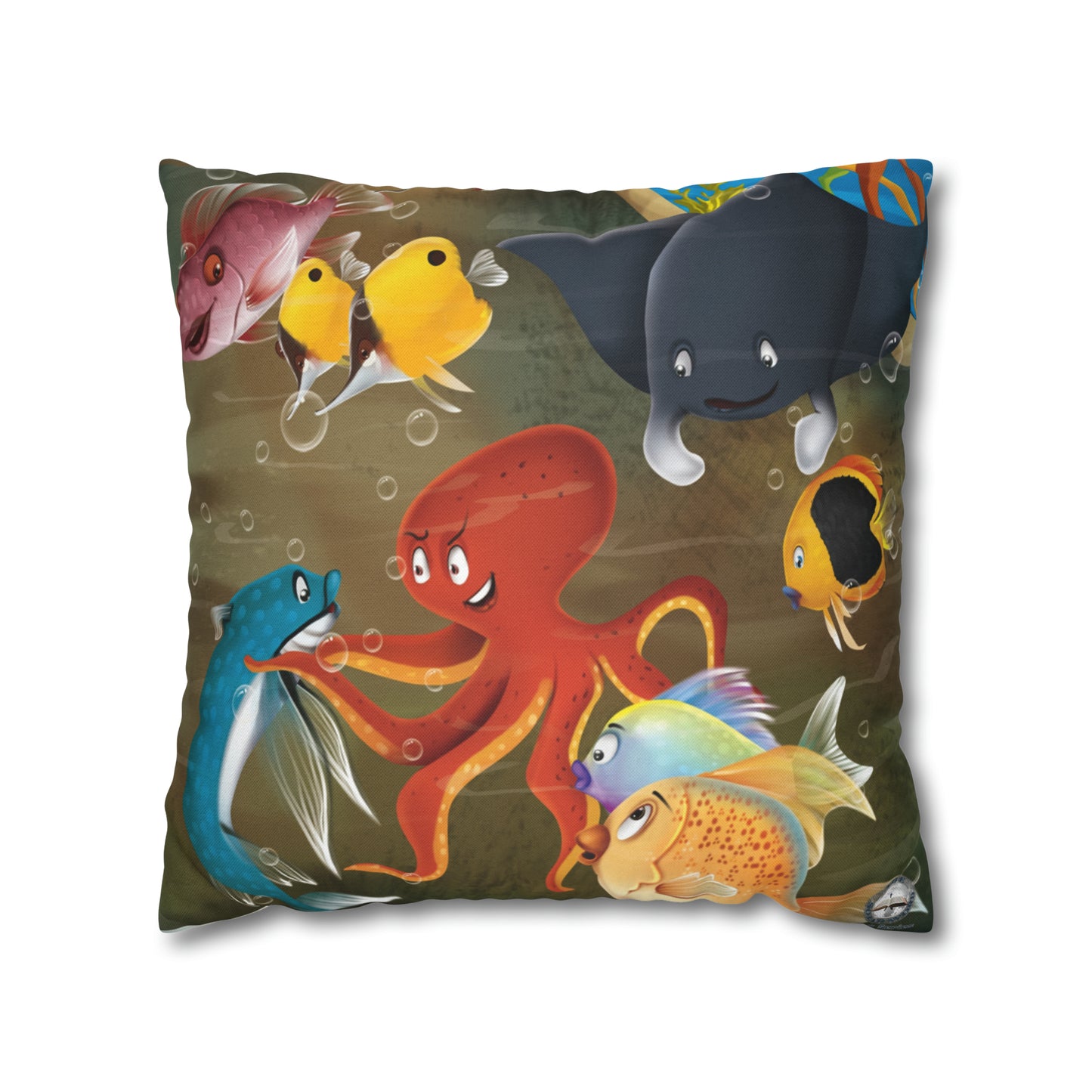 Finley The Flying Fish Spun Polyester Square Pillow Case