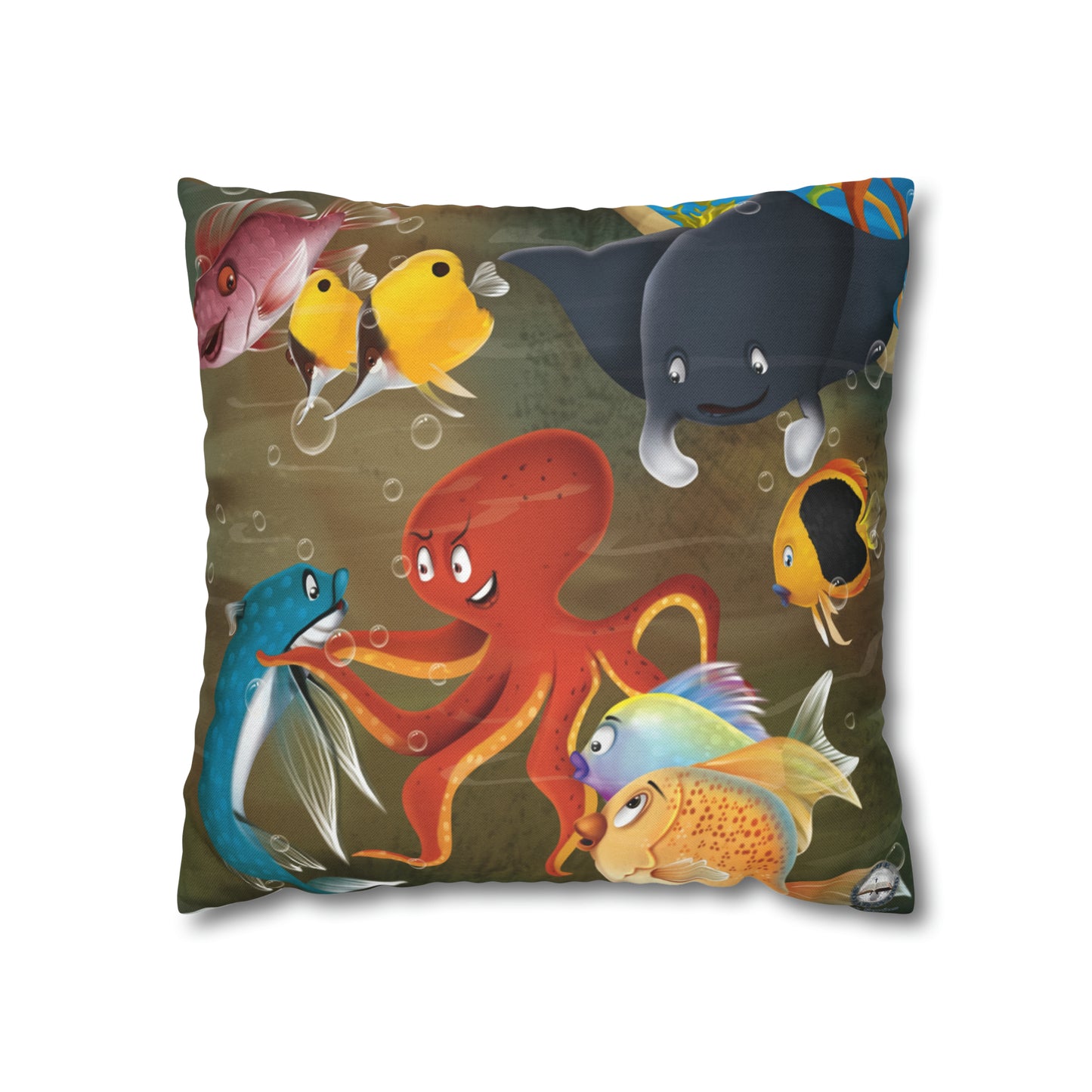 Finley The Flying Fish Spun Polyester Square Pillow Case