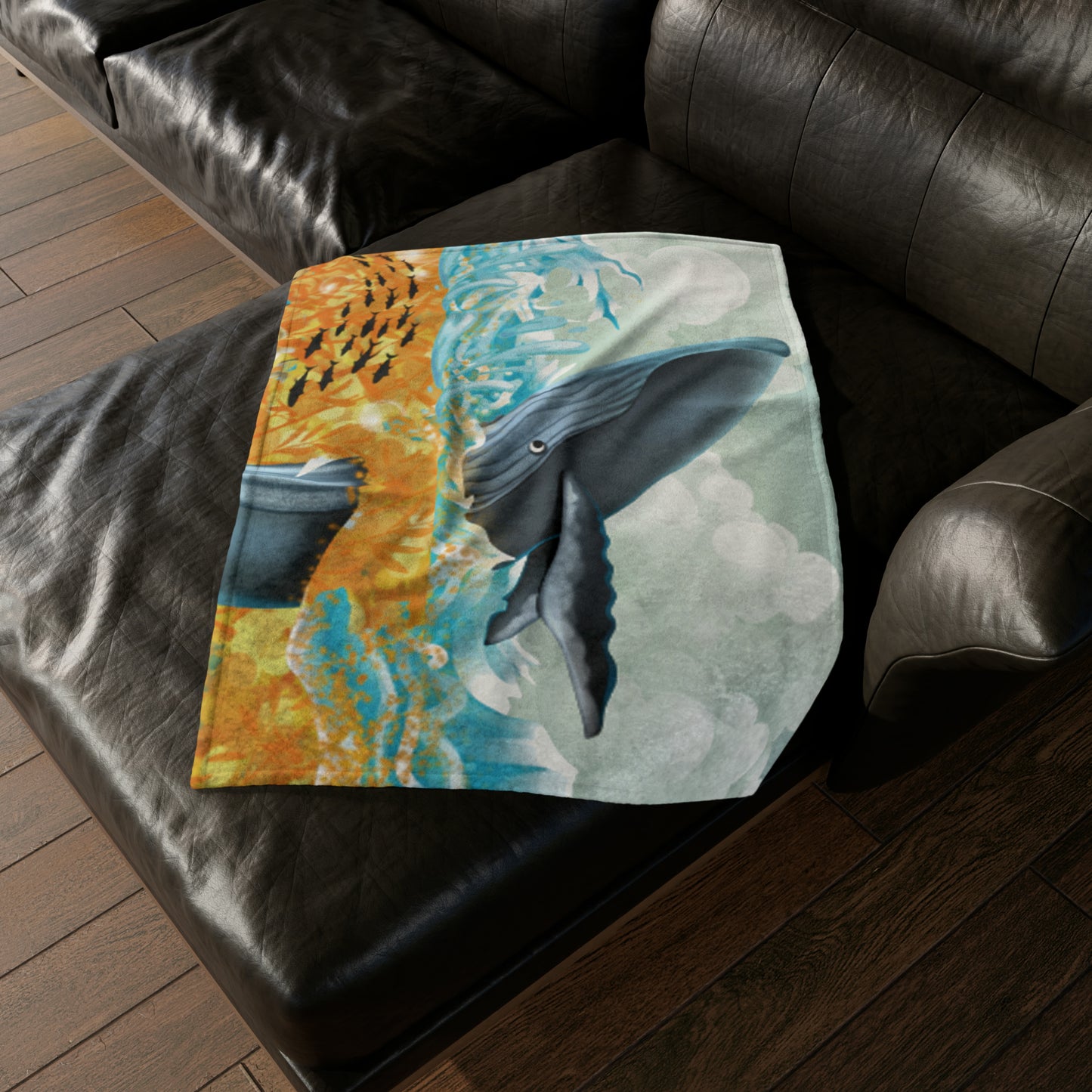 Finley the Flying Fish Soft Polyester Blanket