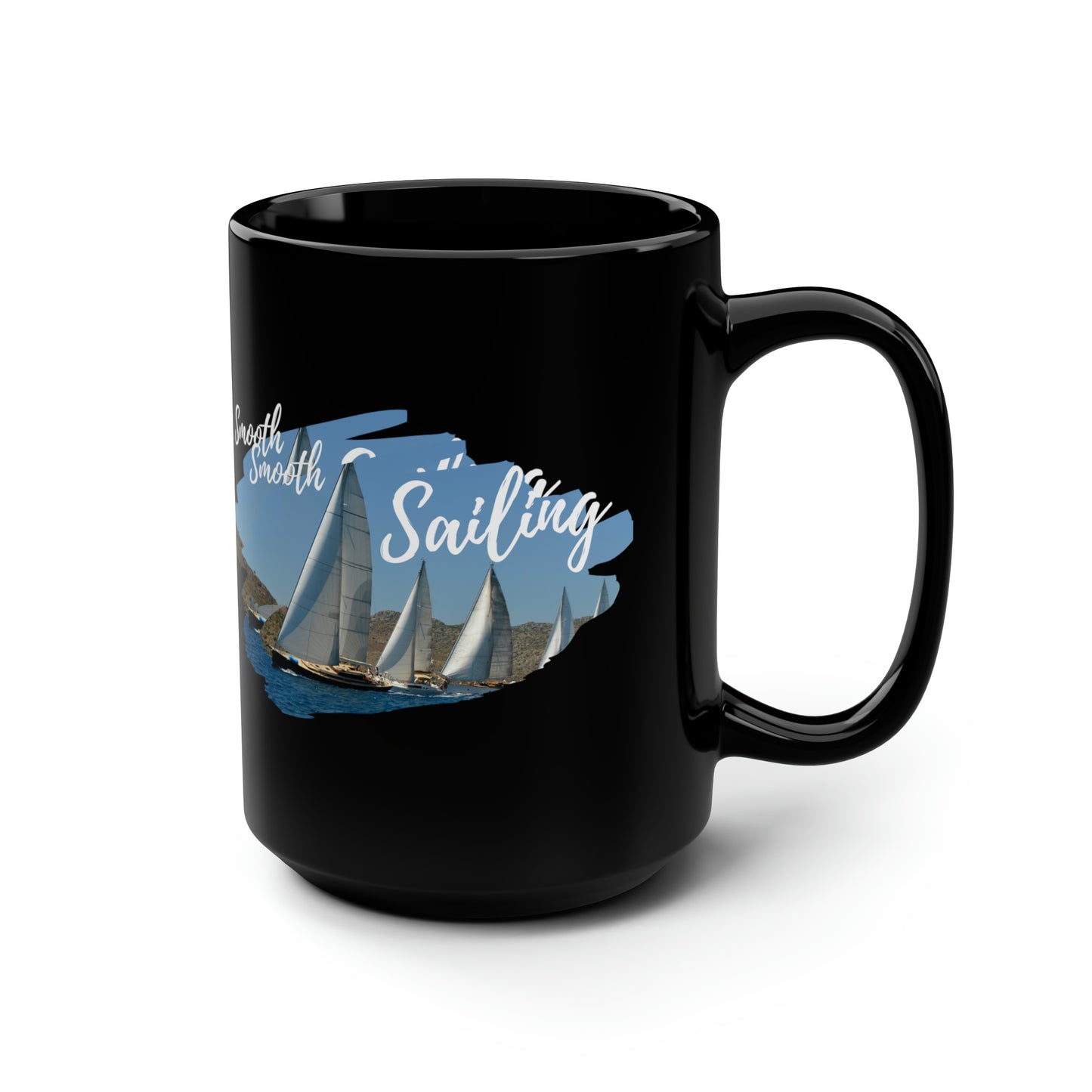 Sailing Black Mug, 15oz