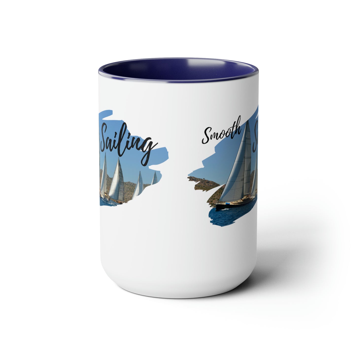 Sailing Two-Tone Coffee Mugs, 15oz