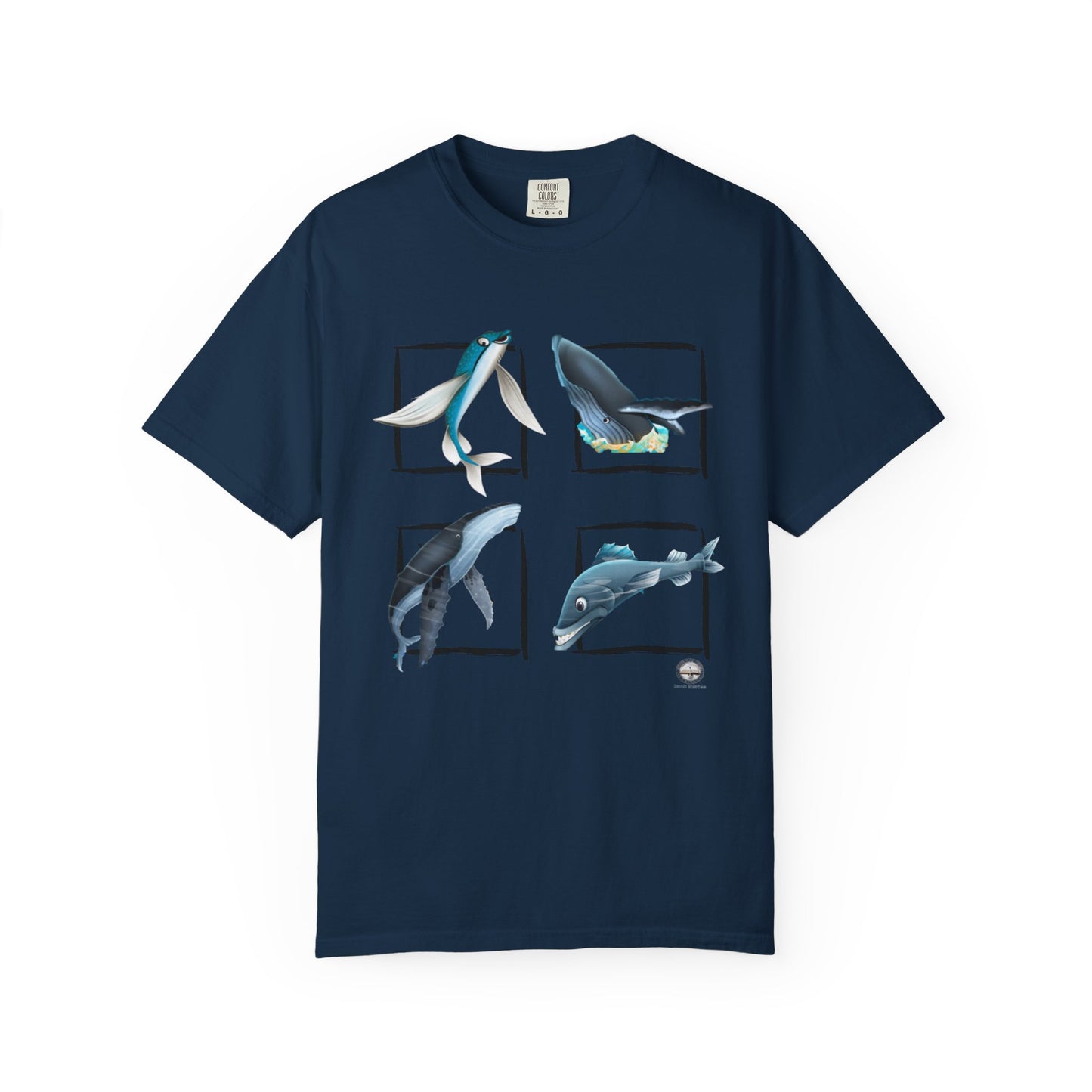 Ocean-Inspired Unisex Garment-Dyed T-Shirt, Whale Art Tee, Beachwear, Summer Gift, Eco-Friendly Apparel, Sea Life T-Shirt