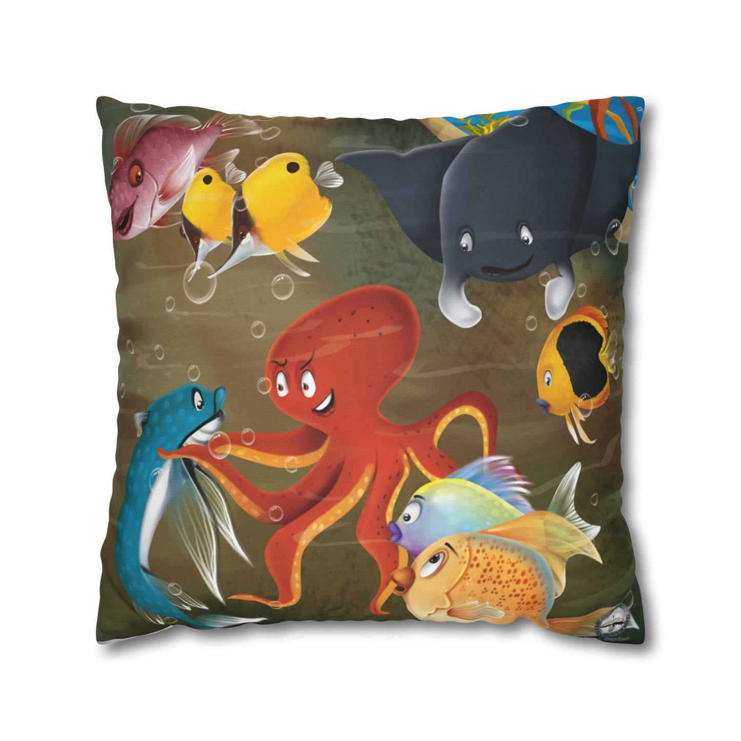 Finley The Flying Fish Spun Polyester Square Pillow Case