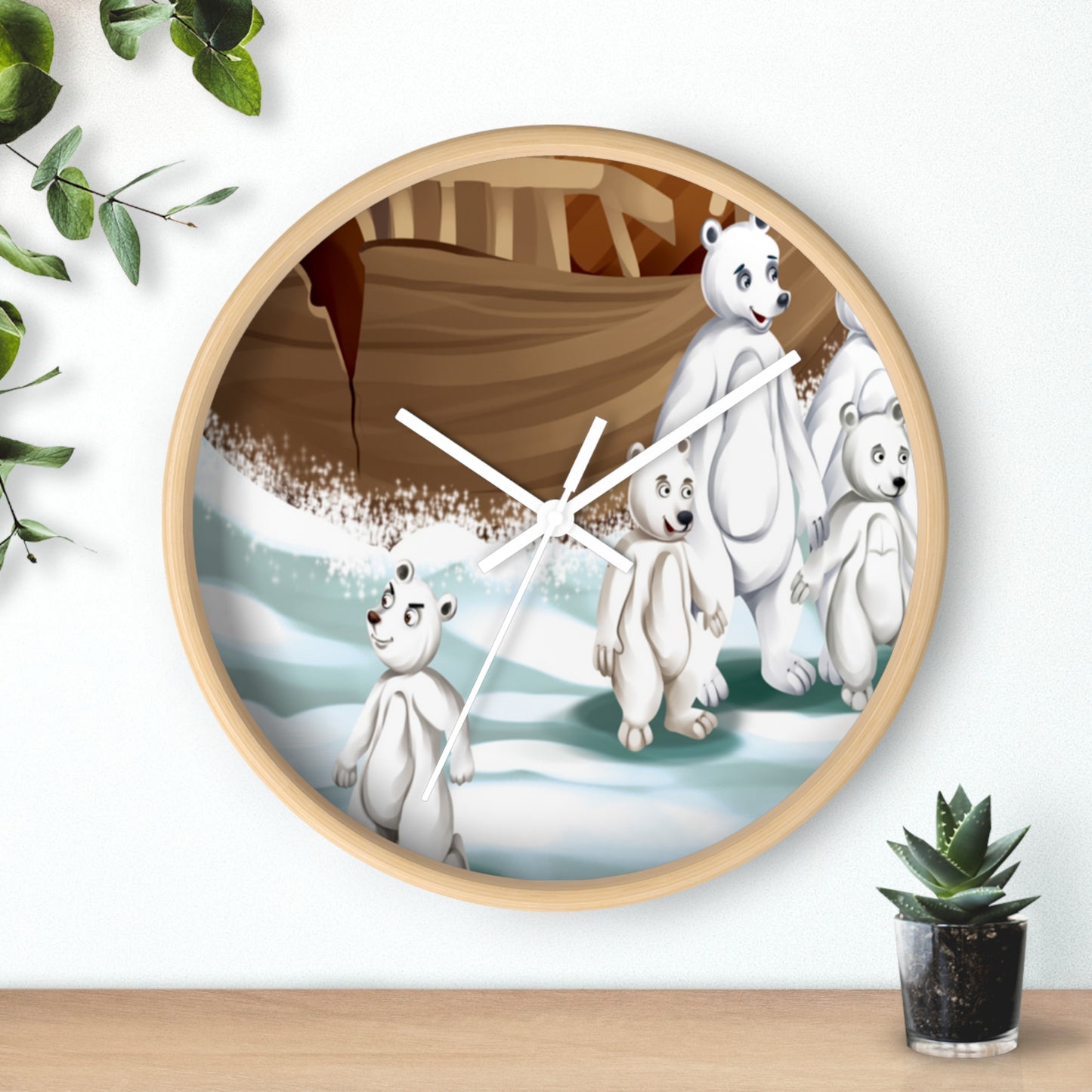 Poro The Polar Bear Wall Clock