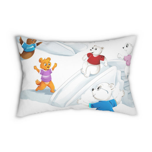 Poro the Polar Bear Spun Polyester Lumbar Pillow