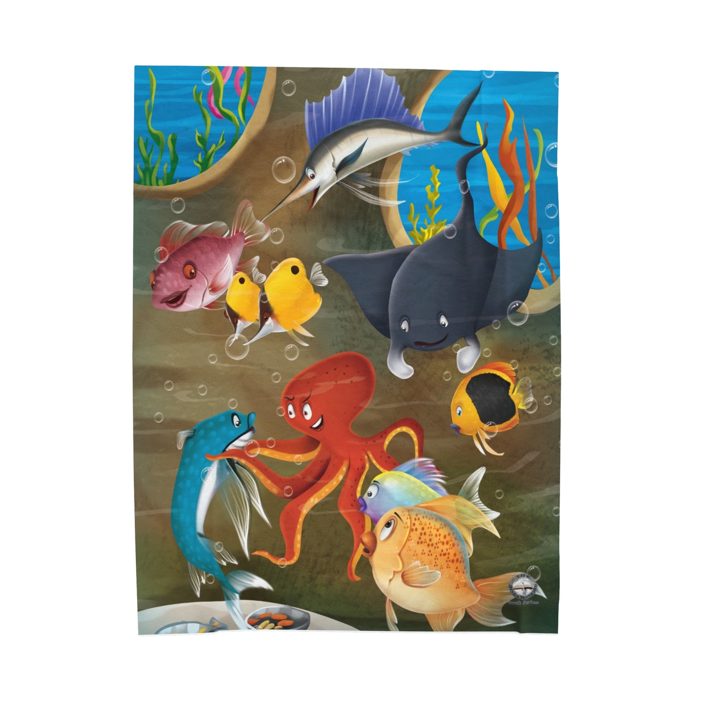 Finley The Flying Fish Velveteen Plush Blanket